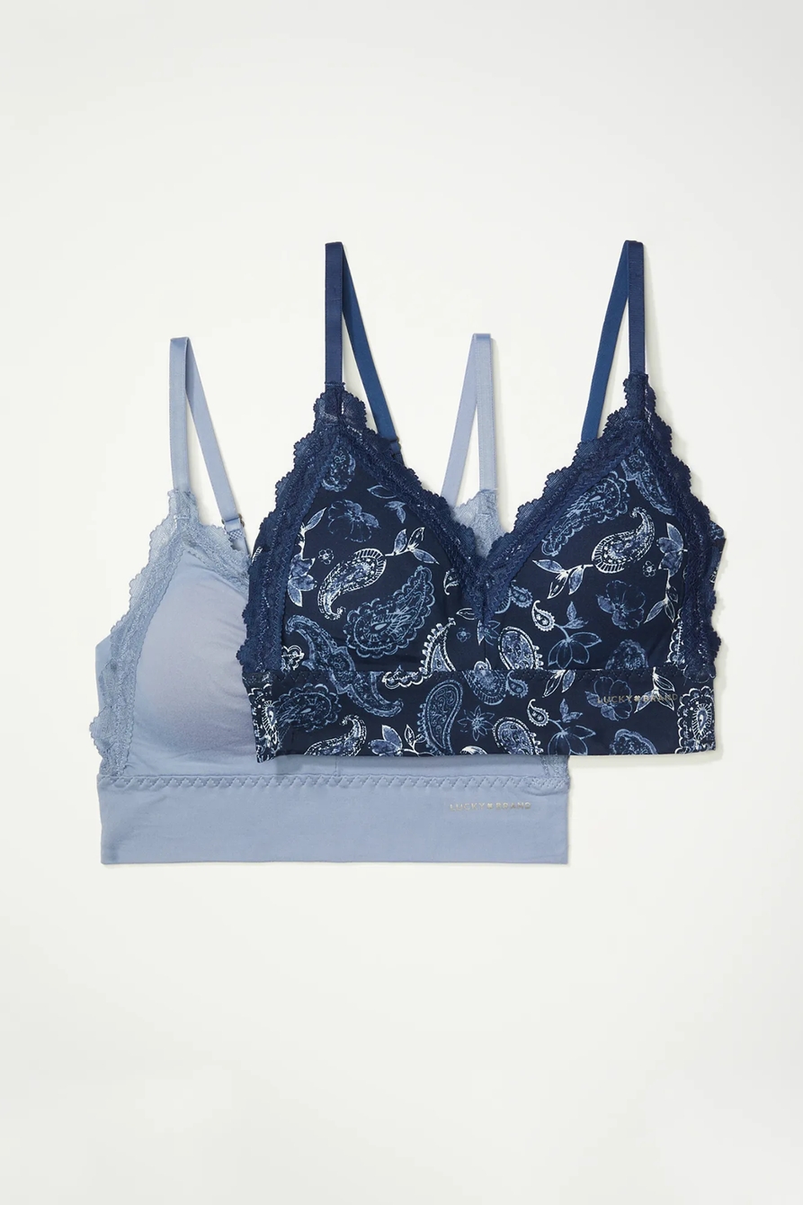 PRETTY PAISLEY LACE BRALETTE SET OF 2, image 1