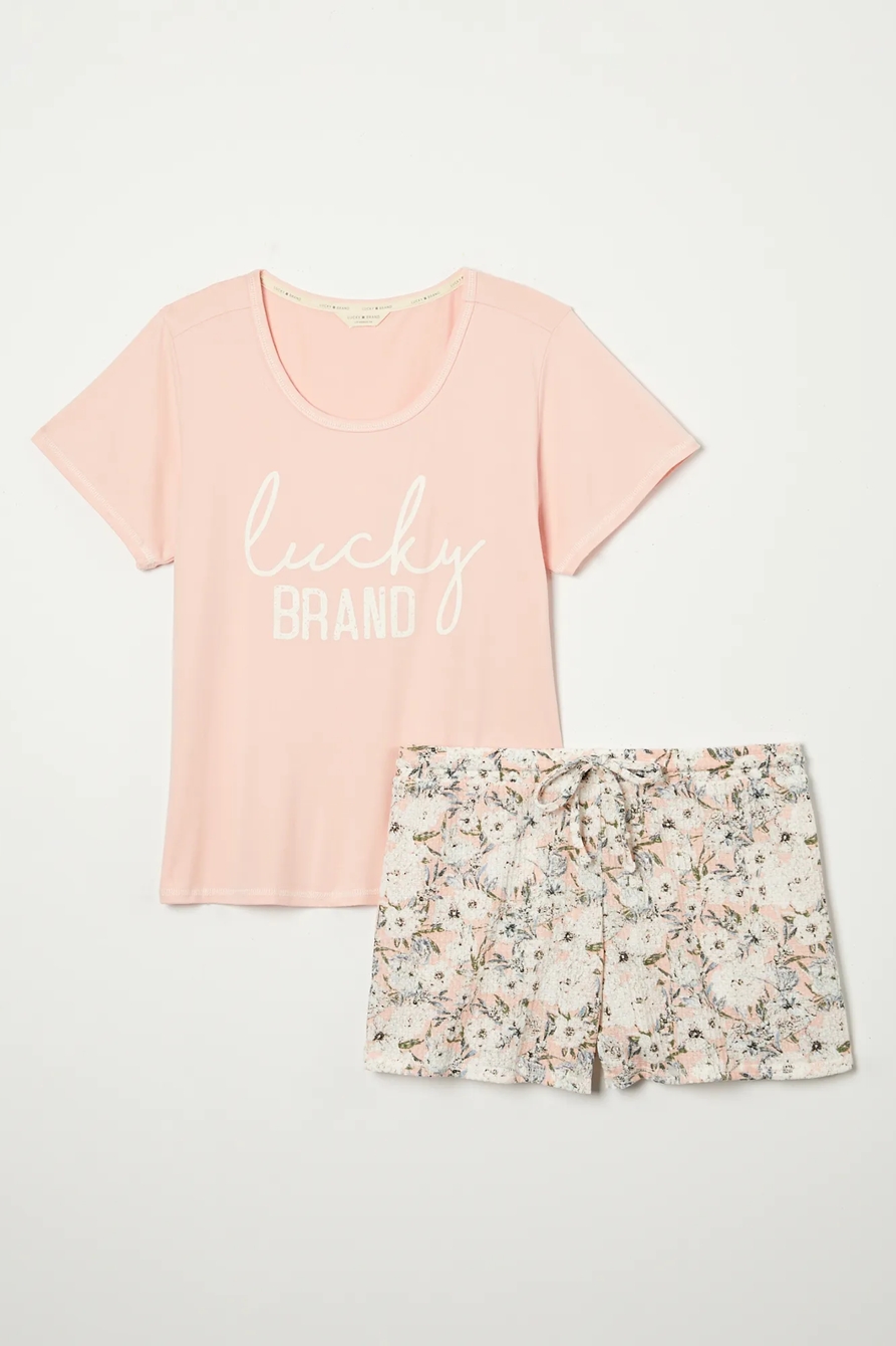 GRAPHIC TEE & LIGHTWEIGHT WAFFLE SHORT, image 5