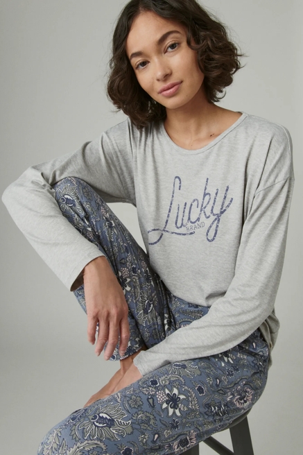 LUCKY SCRIPT & JOGGER SLEEP SET, image 1