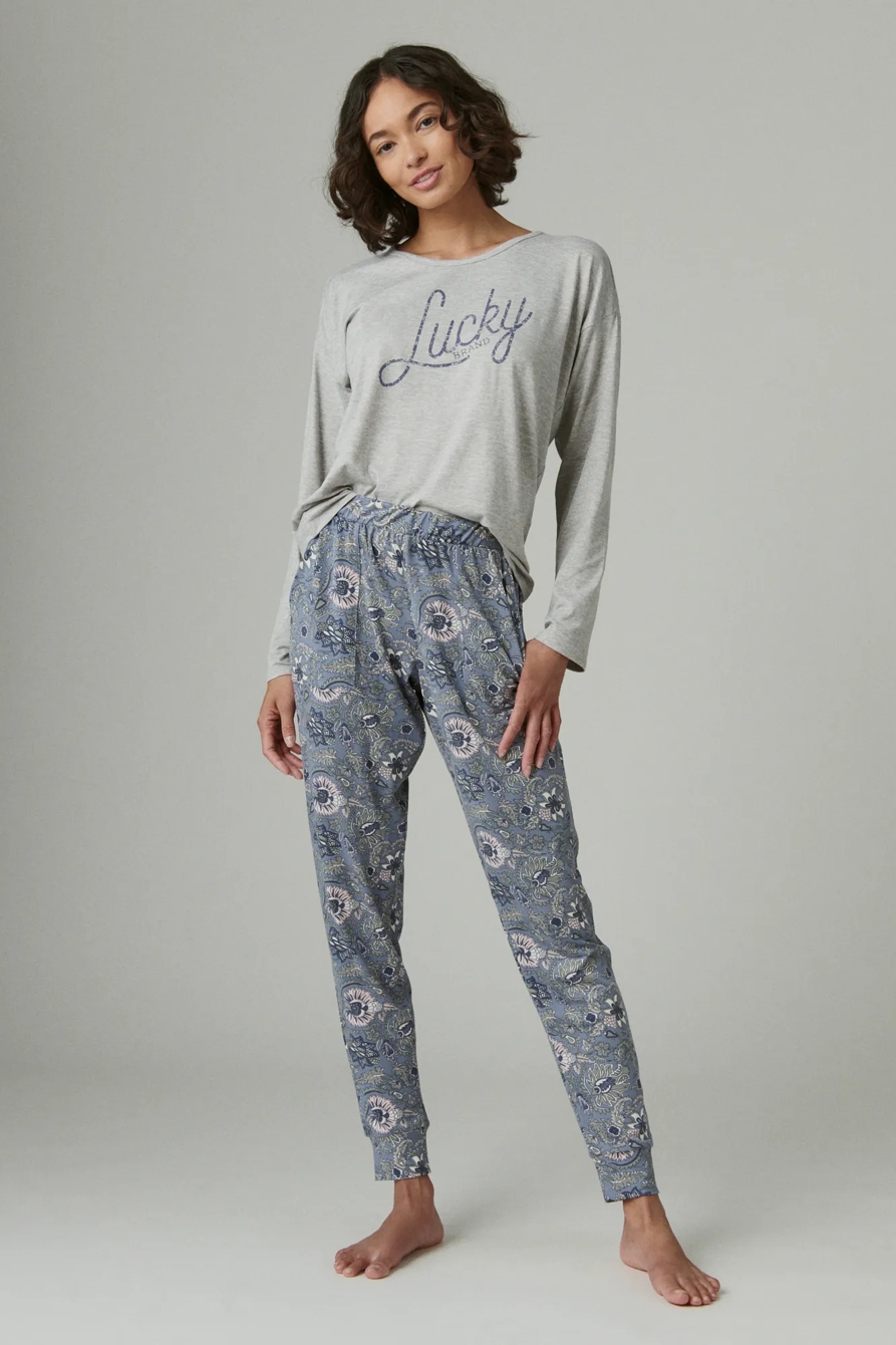 LUCKY SCRIPT & JOGGER SLEEP SET, image 2