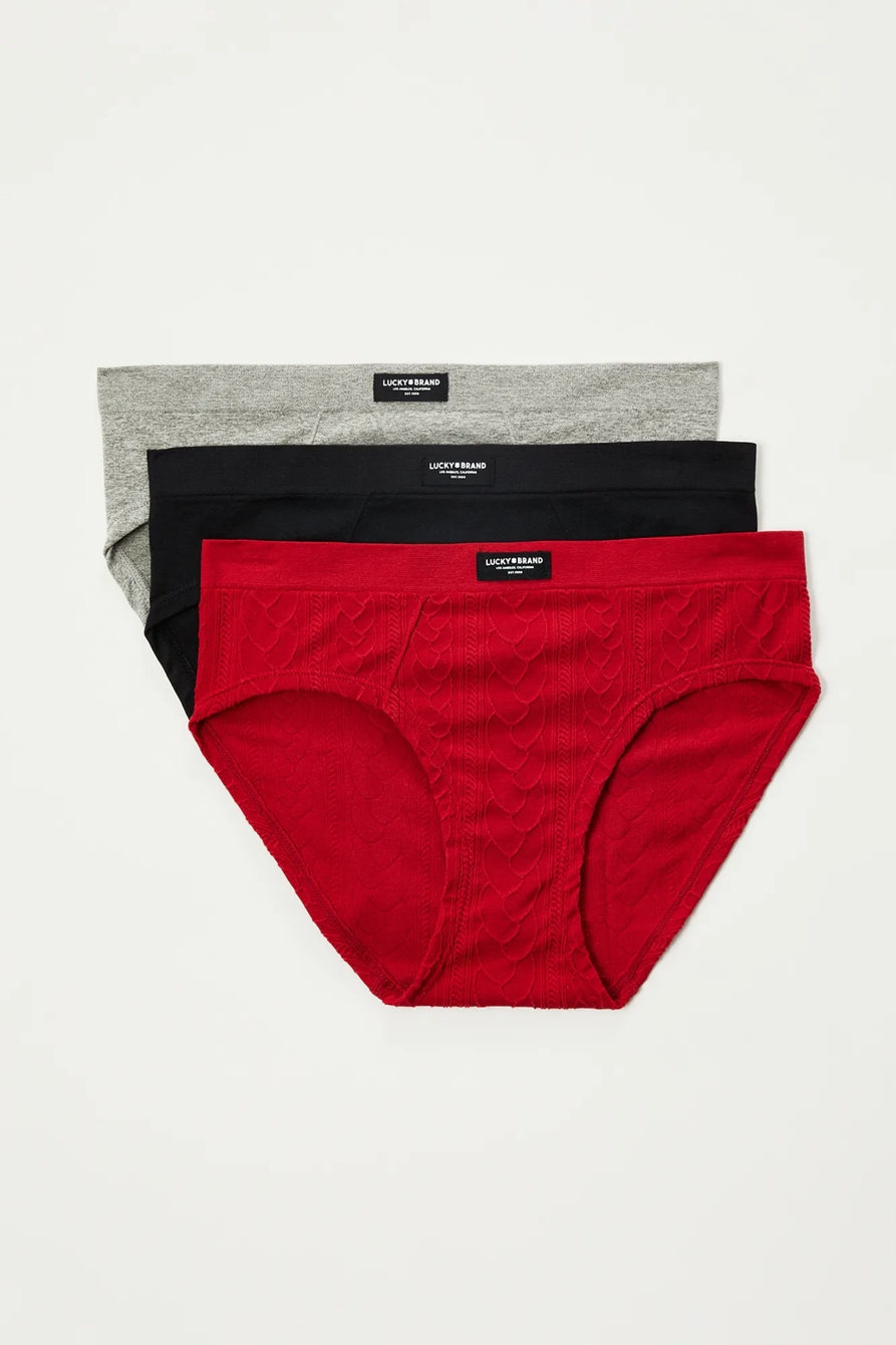 Cable Knit 3PK Bikini, image 5