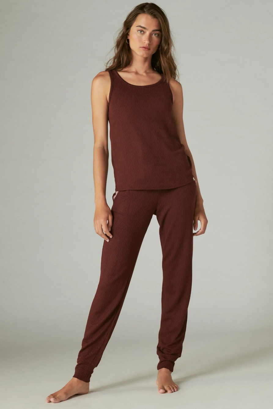 RIBBED TANK & JOGGER SLEEP SET, image 2
