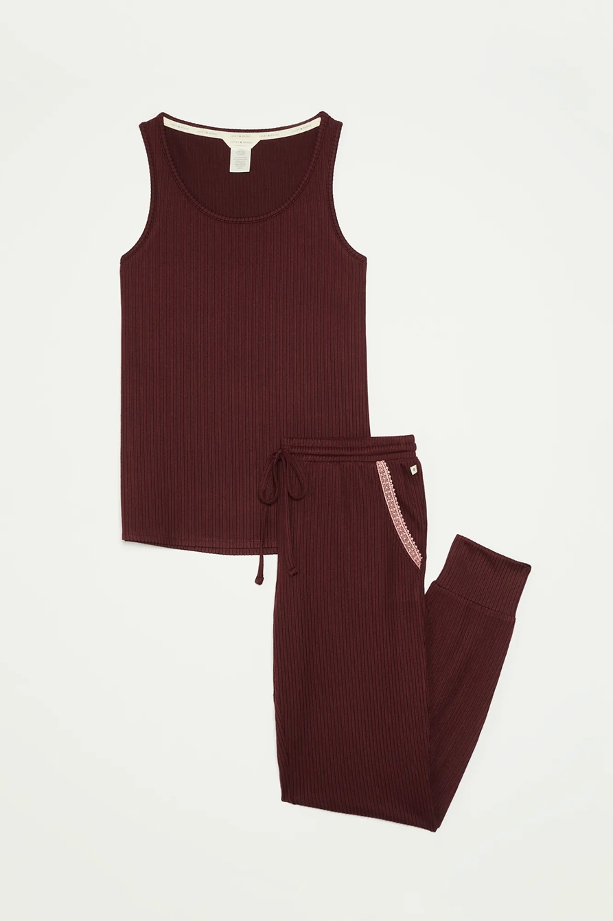 RIBBED TANK & JOGGER SLEEP SET, image 5