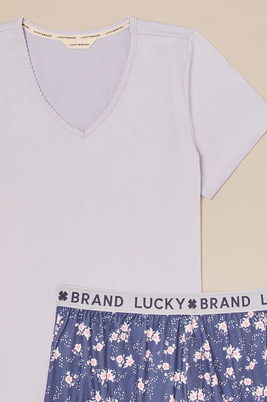 V NECK TEE & LOGO WAISTBAND SHORT, image 2