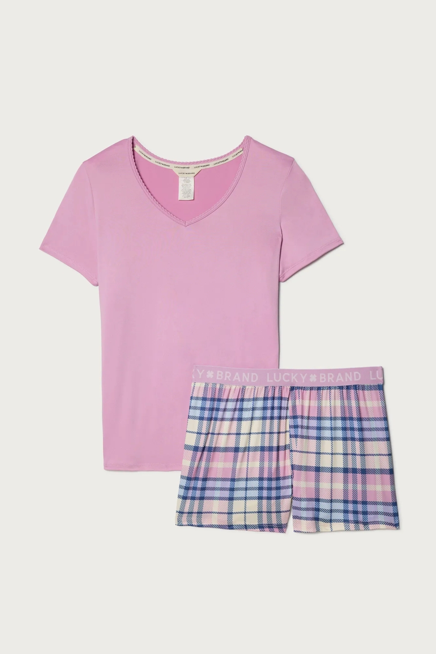 V NECK TEE & LOGO WAISTBAND SHORT, image 2
