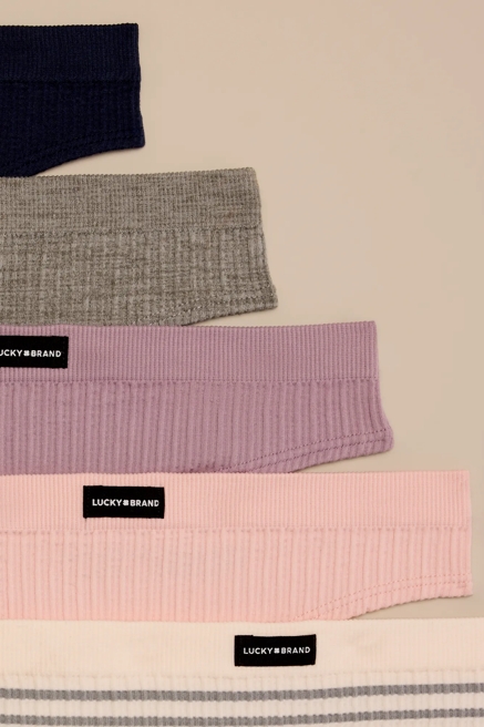 5 PACK RIBBED THONG, image 2