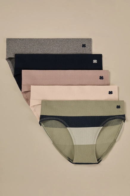 5PK SEAMLESS BIKINIS, image 1