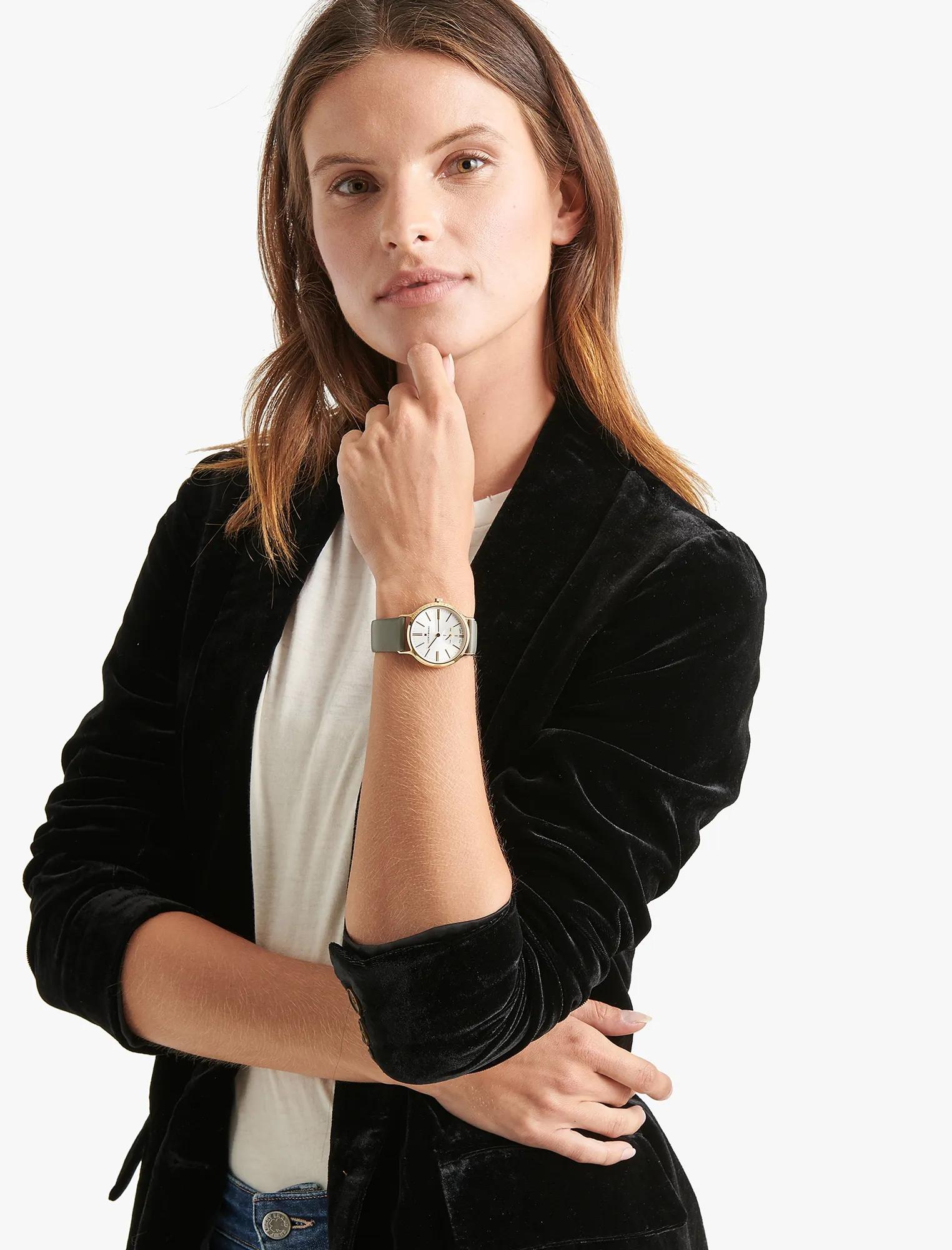 VENTANA GREY LEATHER WATCH, 34MM, image 6