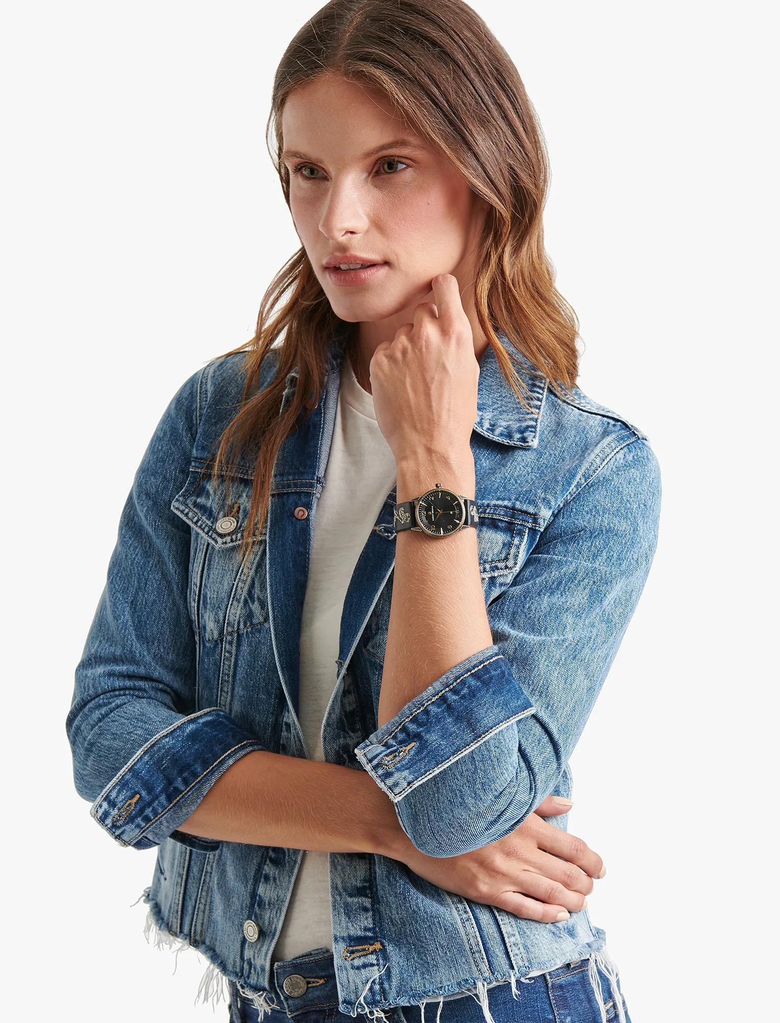 Torrey Embroidered Leather Watch, image 2