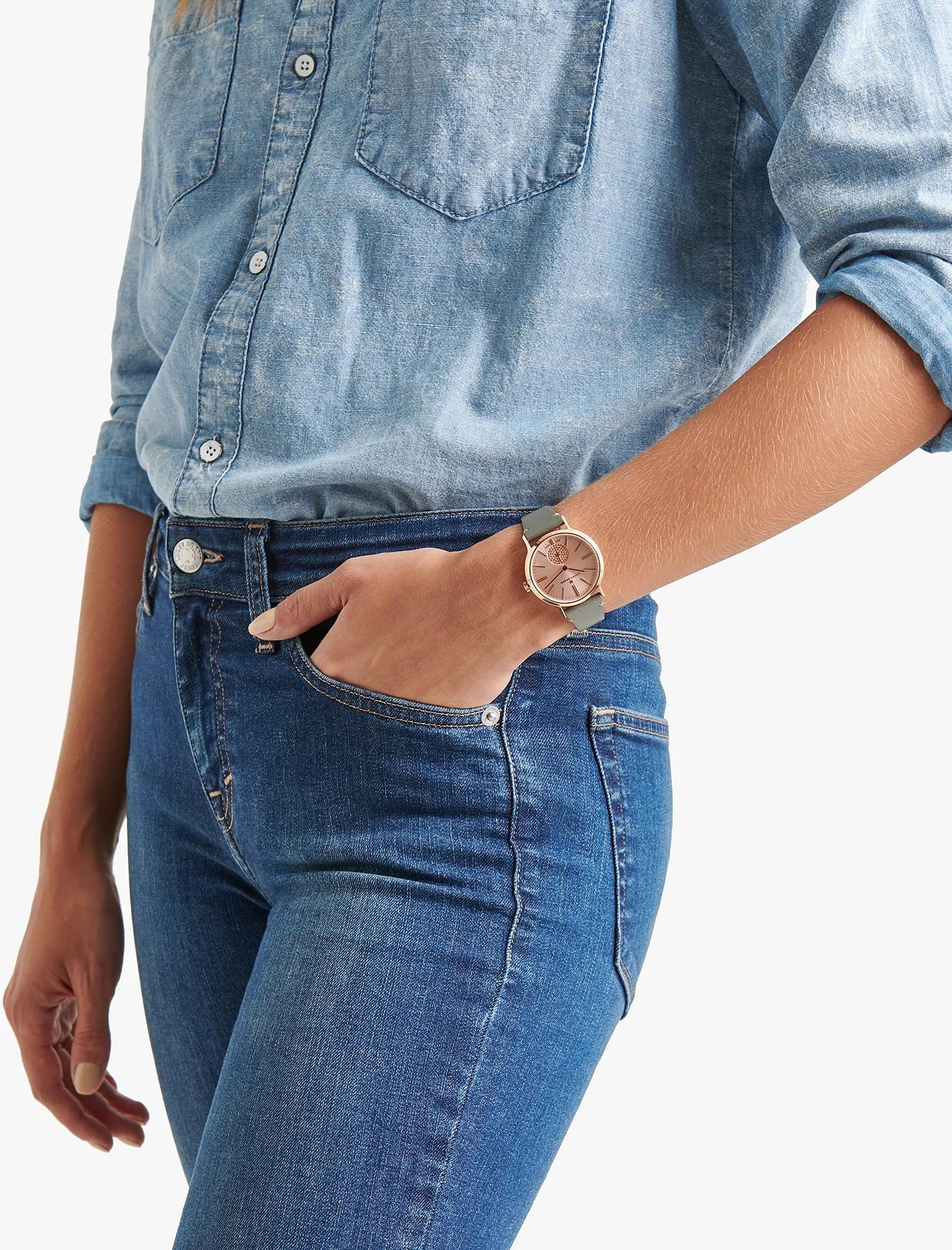 Ventana Light Grey Leather Watch, image 2