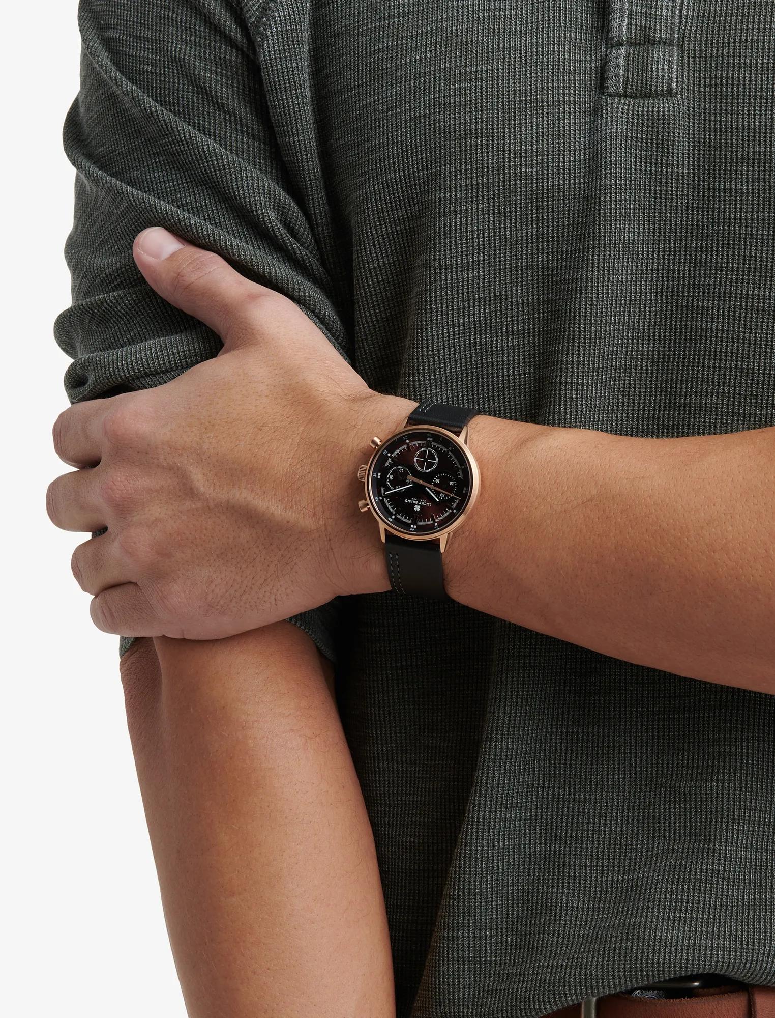 Fairfax Multi Black Leather Watch, image 2