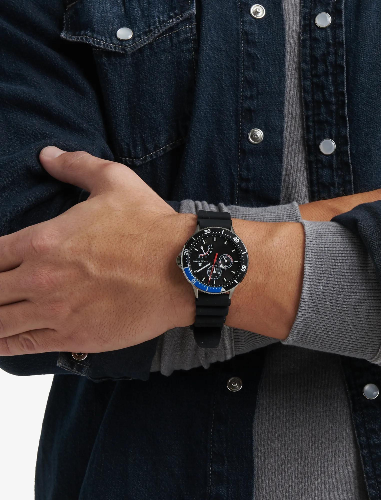 DILLON MULTI BLACK SILICONE WATCH, 42mm, image 2