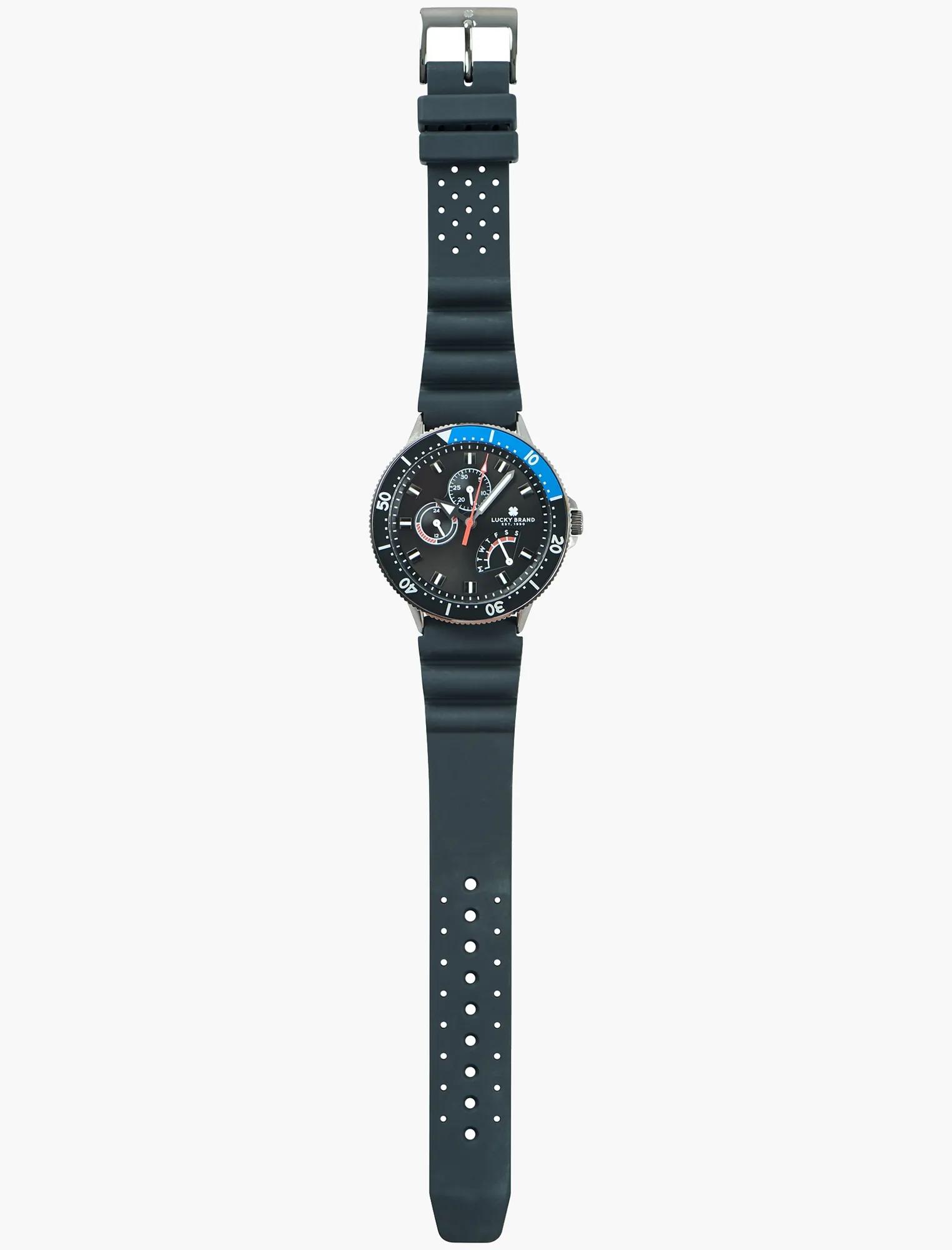 DILLON MULTI BLACK SILICONE WATCH, 42mm, image 4