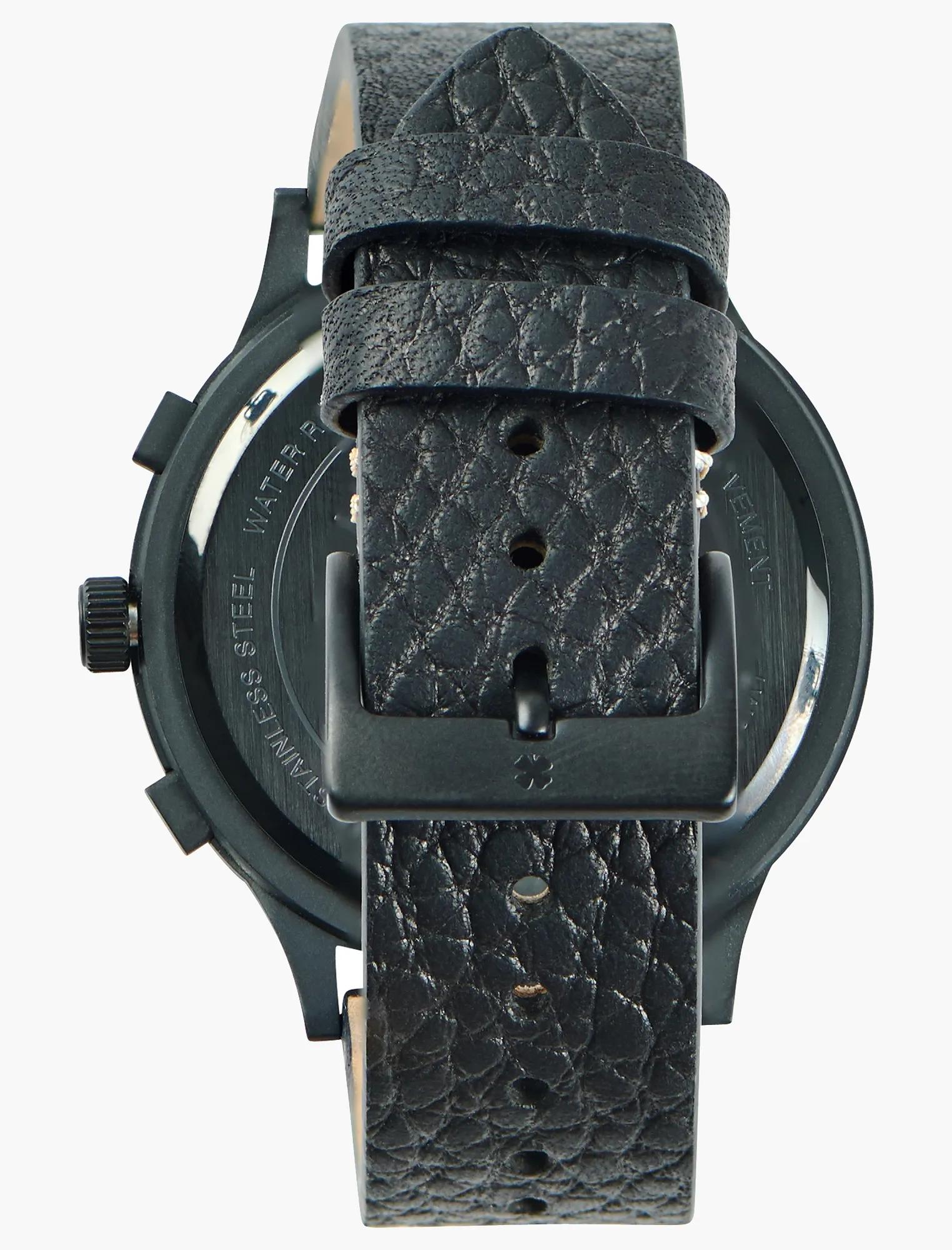 Rockpoint Multi-Functional Black Leather Watch, image 3