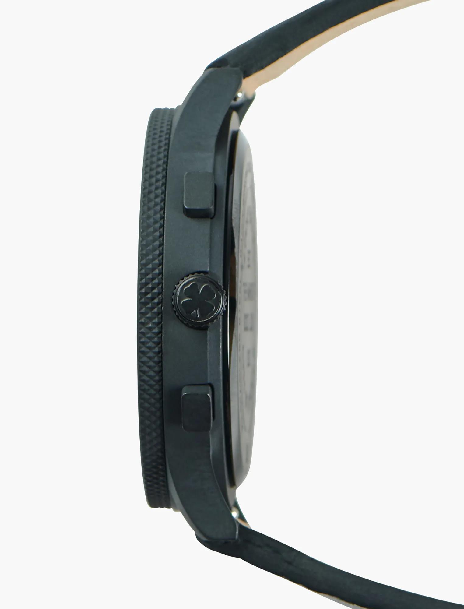 Rockpoint Multi-Functional Black Leather Watch, image 4