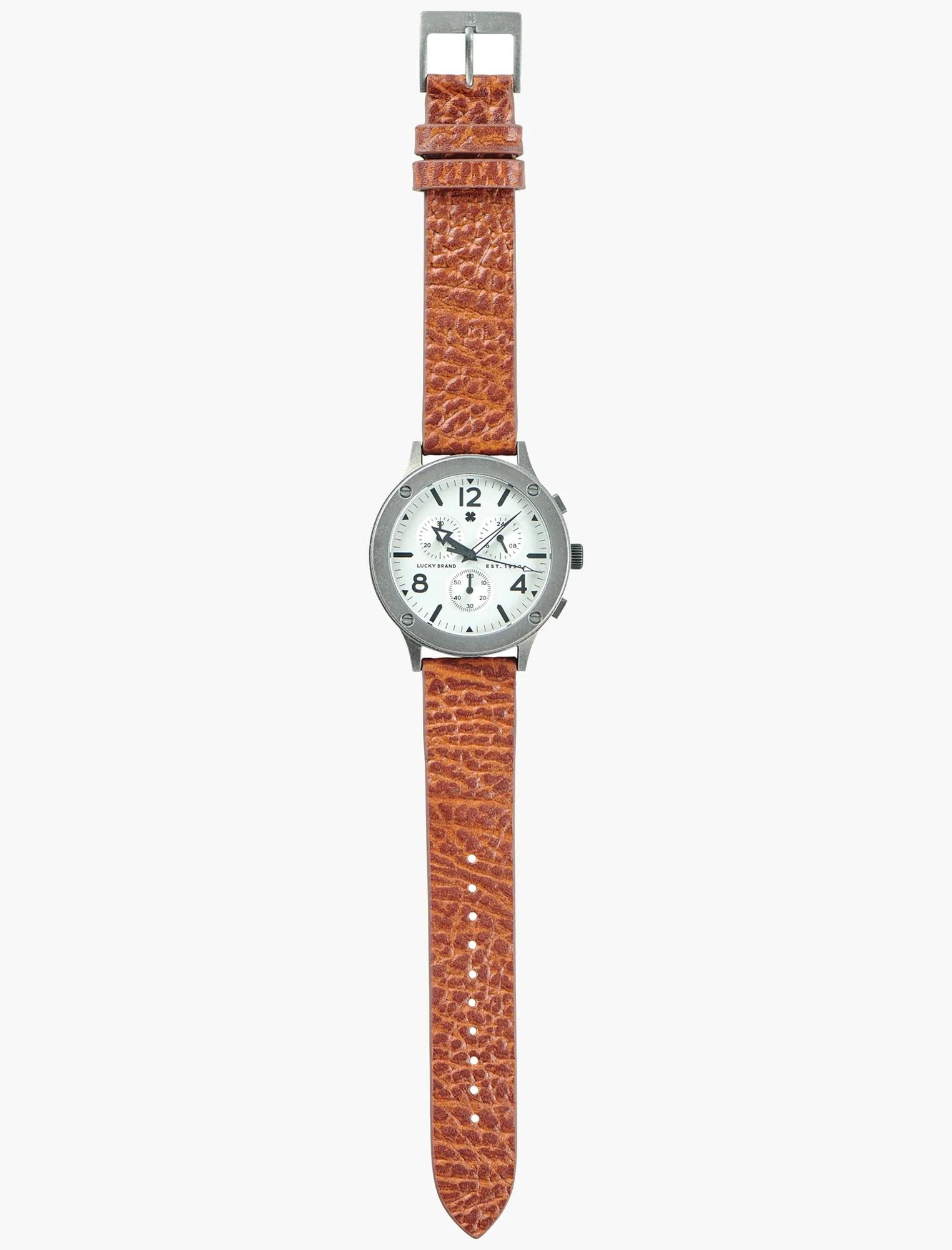 Rockpoint Multi-Functional Tan Leather Watch, image 5