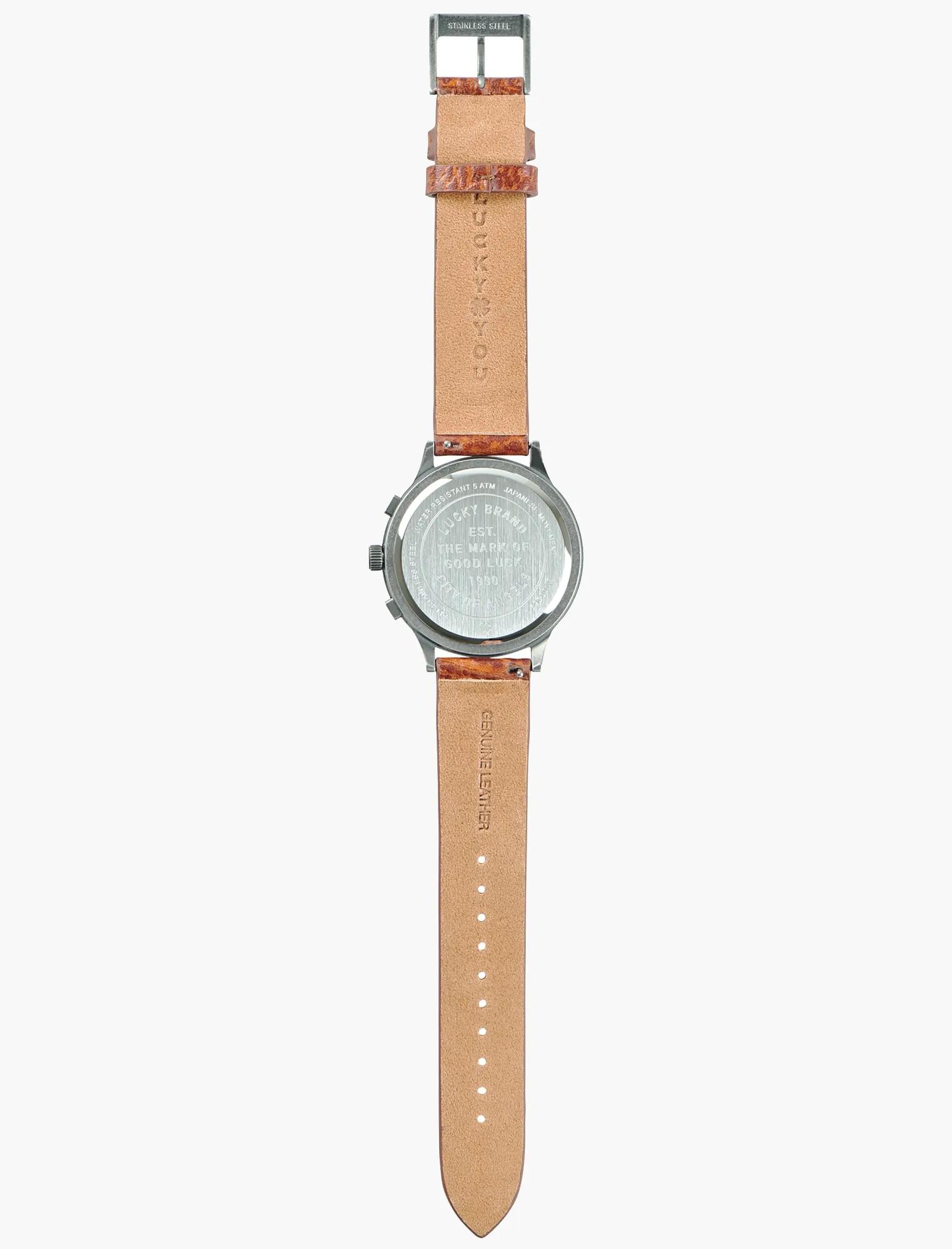 Rockpoint Multi-Functional Tan Leather Watch, image 6