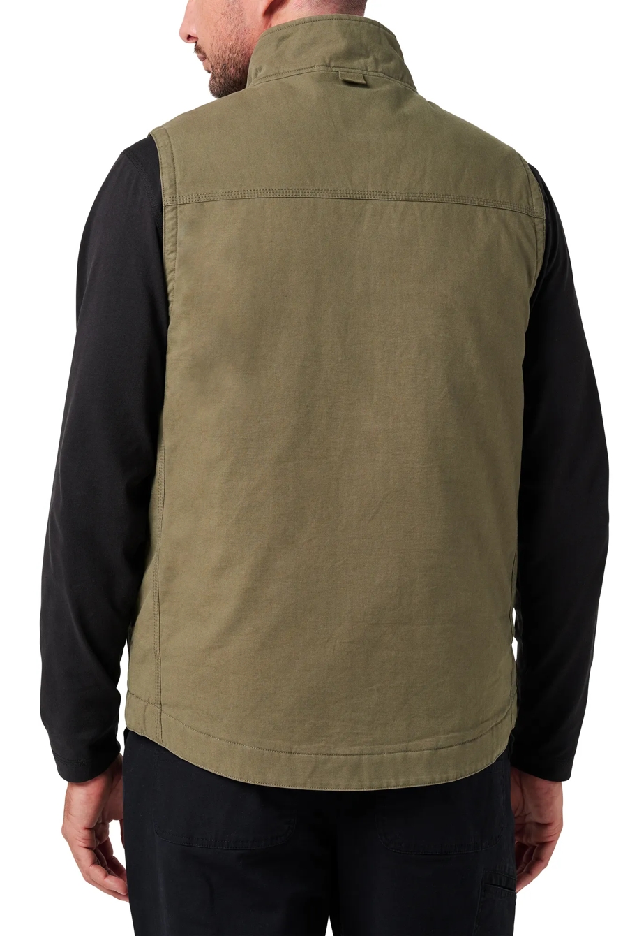 ZIP CANVAS VEST W/ PLAID FLANNEL LINING, image 4