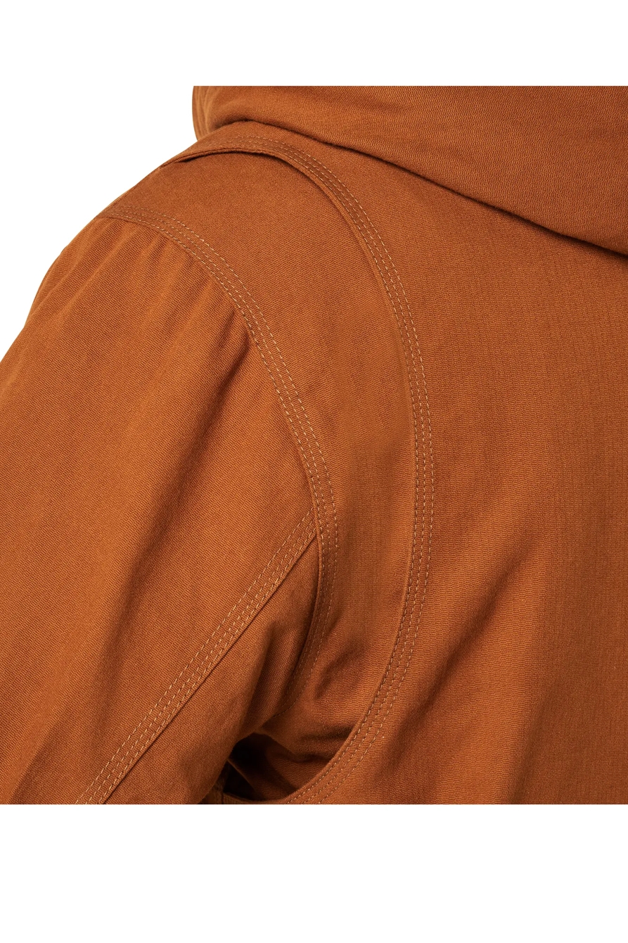 ZIP HOODED CANVAS CHORE COAT W/ SHERPA LINING, image 5