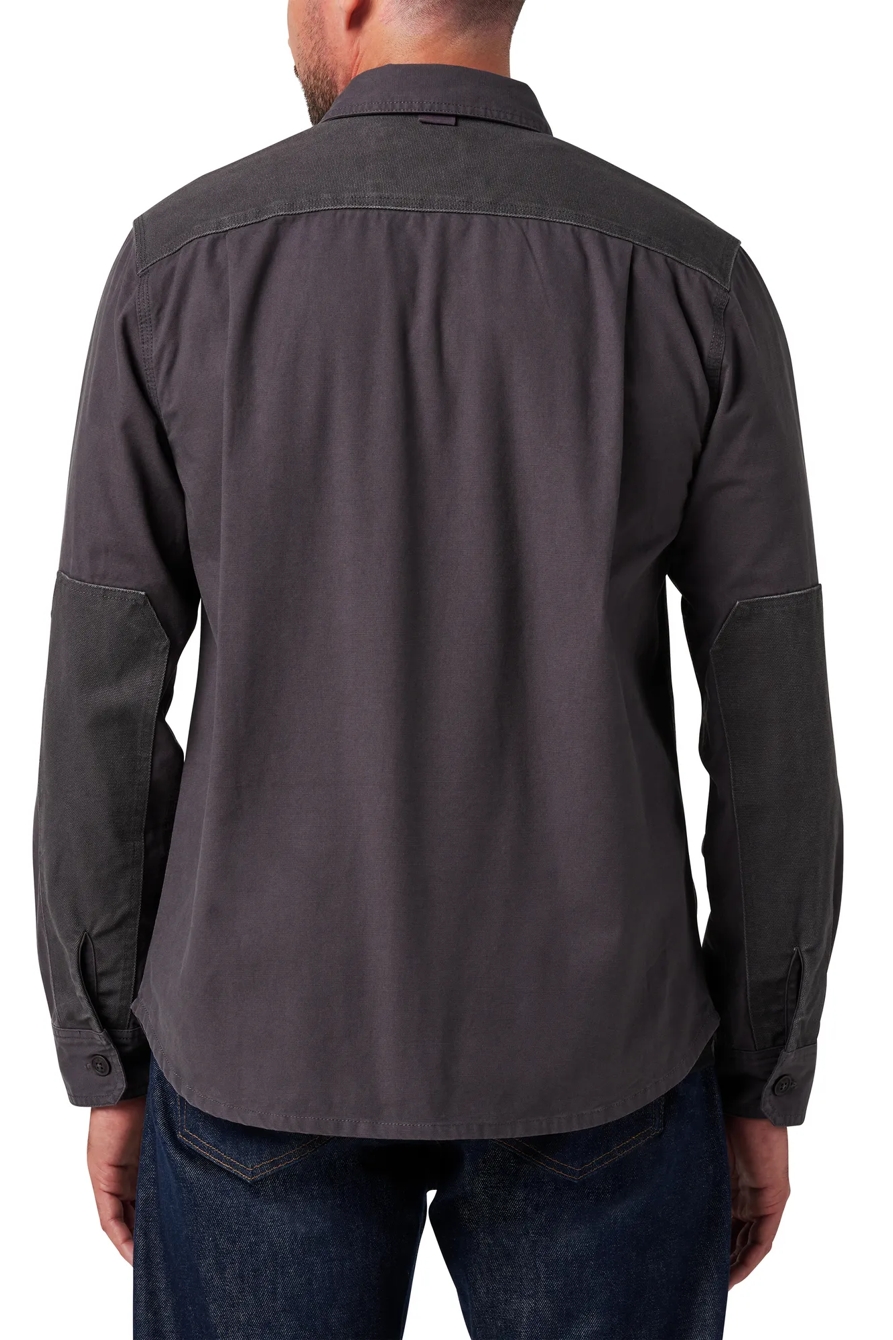 LONG SLEEVE SOLID SLUB CANVAS SHIRT, image 2