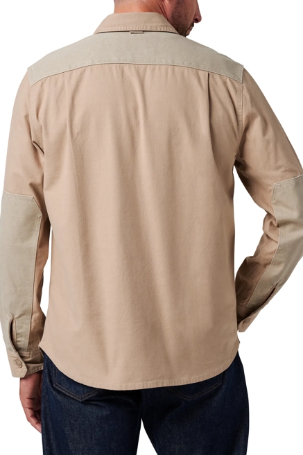 LONG SLEEVE SOLID SLUB CANVAS SHIRT, image 2