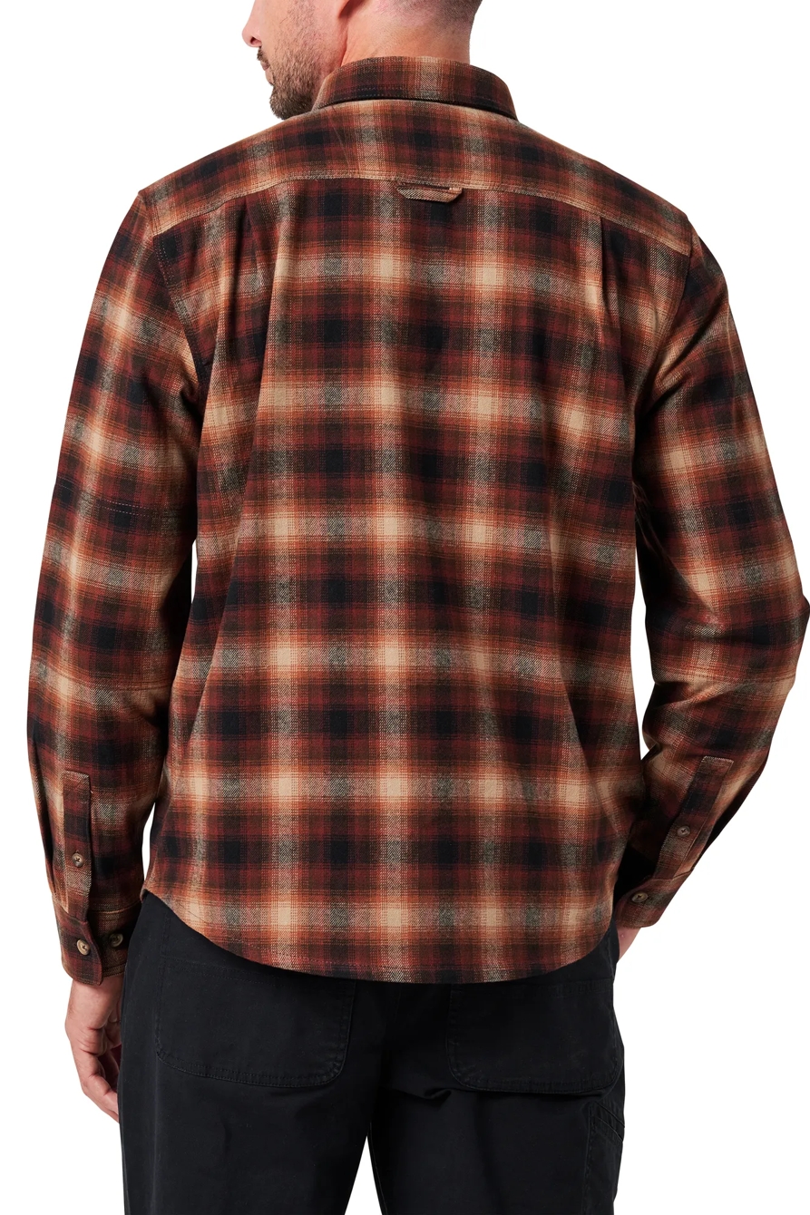LONG SLEEVE RIVER YARN DYED PLAID FLANNEL SHIRT, image 4