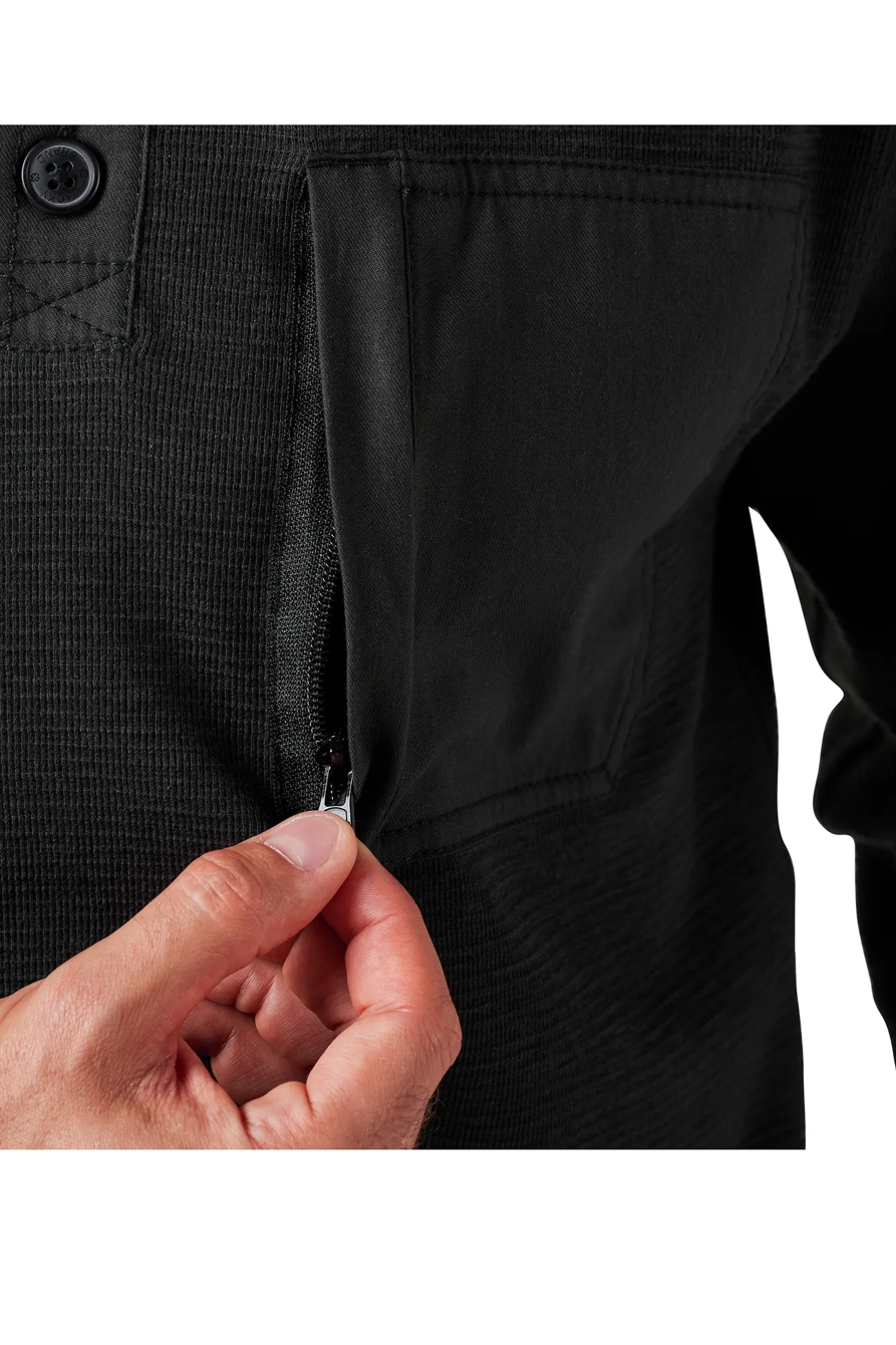 LONG SLEEVE SLUB THERMAL HENLEY W/ POCKET, image 2