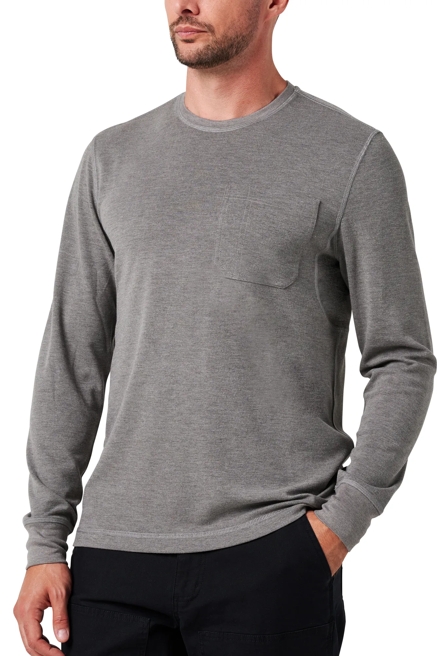 LONG SLEEVE PERFORMANCE TEXTURED KNIT POCKET T-SHIRT, image 2