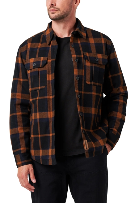 YARN DYED FLANNEL SHIRT JKT W/ SHERPA LINING, image 1