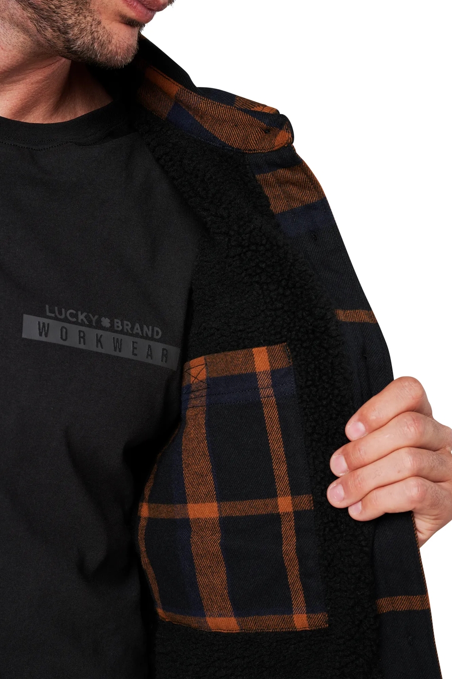 YARN DYED FLANNEL SHIRT JKT W/ SHERPA LINING, image 3