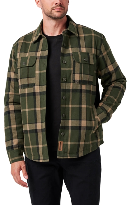 YARN DYED FLANNEL SHIRT JKT W/ SHERPA LINING, image 1
