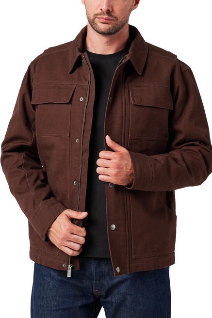 FULL ZIP CANVAS CHORE JACKET W/ QUILTED LINING, image 1