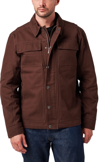 FULL ZIP CANVAS CHORE JACKET W/ QUILTED LINING, image 2