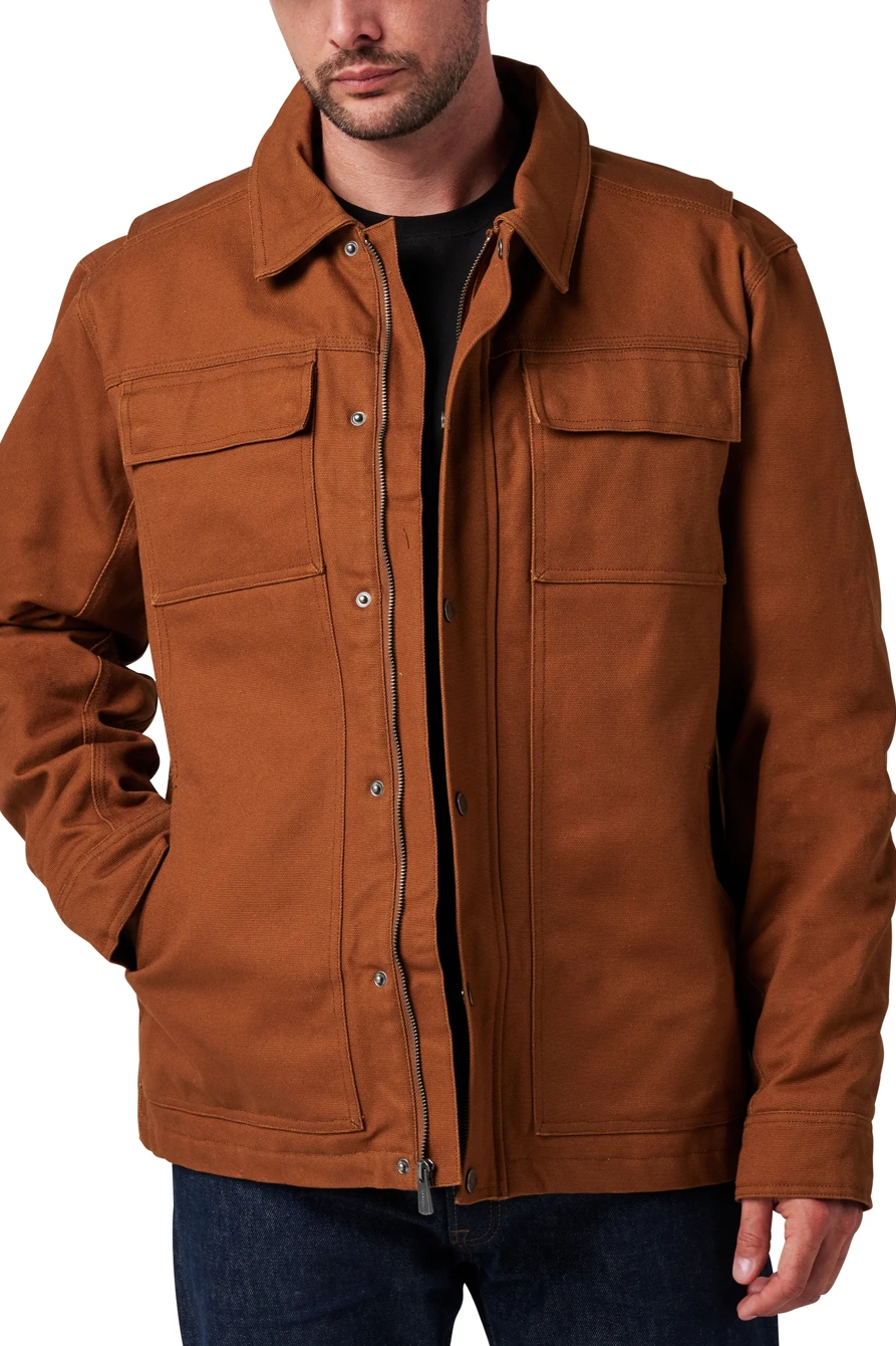 FULL ZIP CANVAS CHORE JACKET W/ QUILTED LINING, image 1