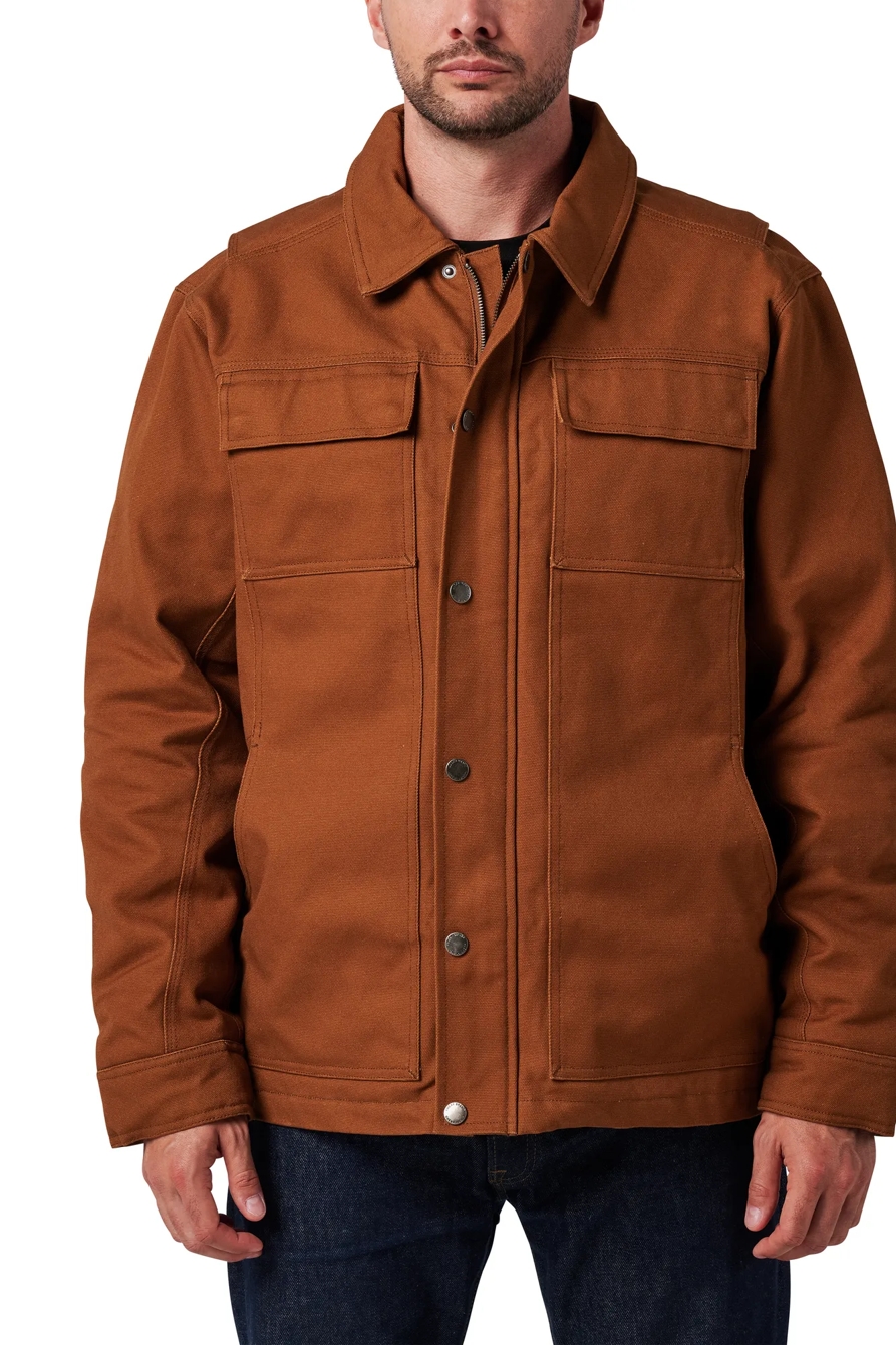 FULL ZIP CANVAS CHORE JACKET W/ QUILTED LINING, image 2