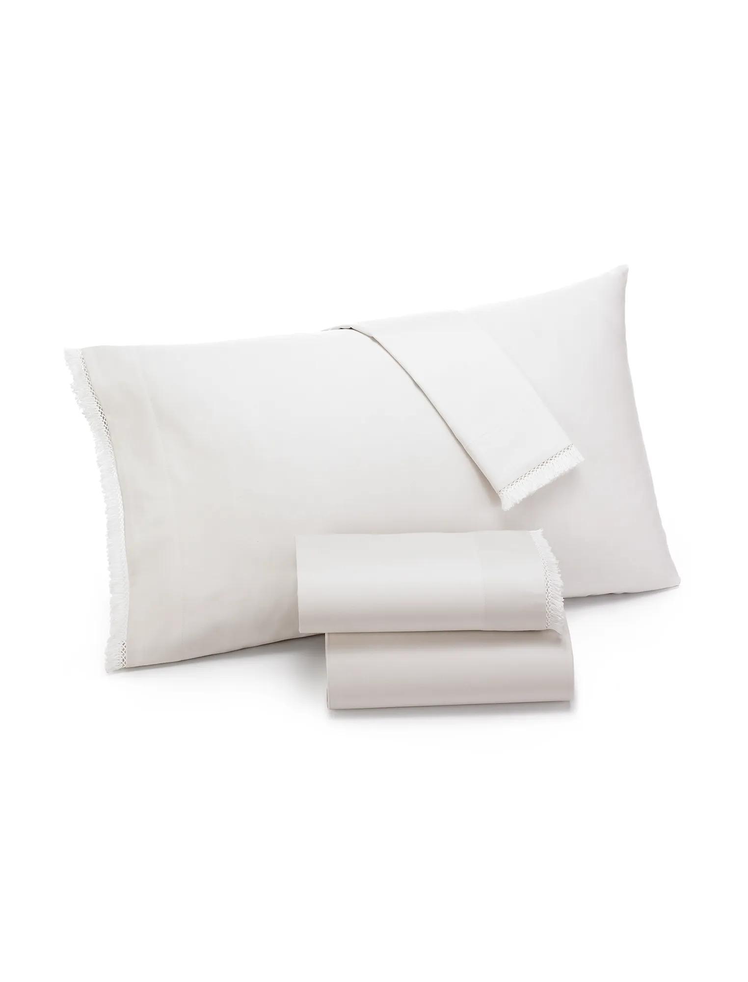 FRINGE WHITE KING PILLOWCASE SET, image 1