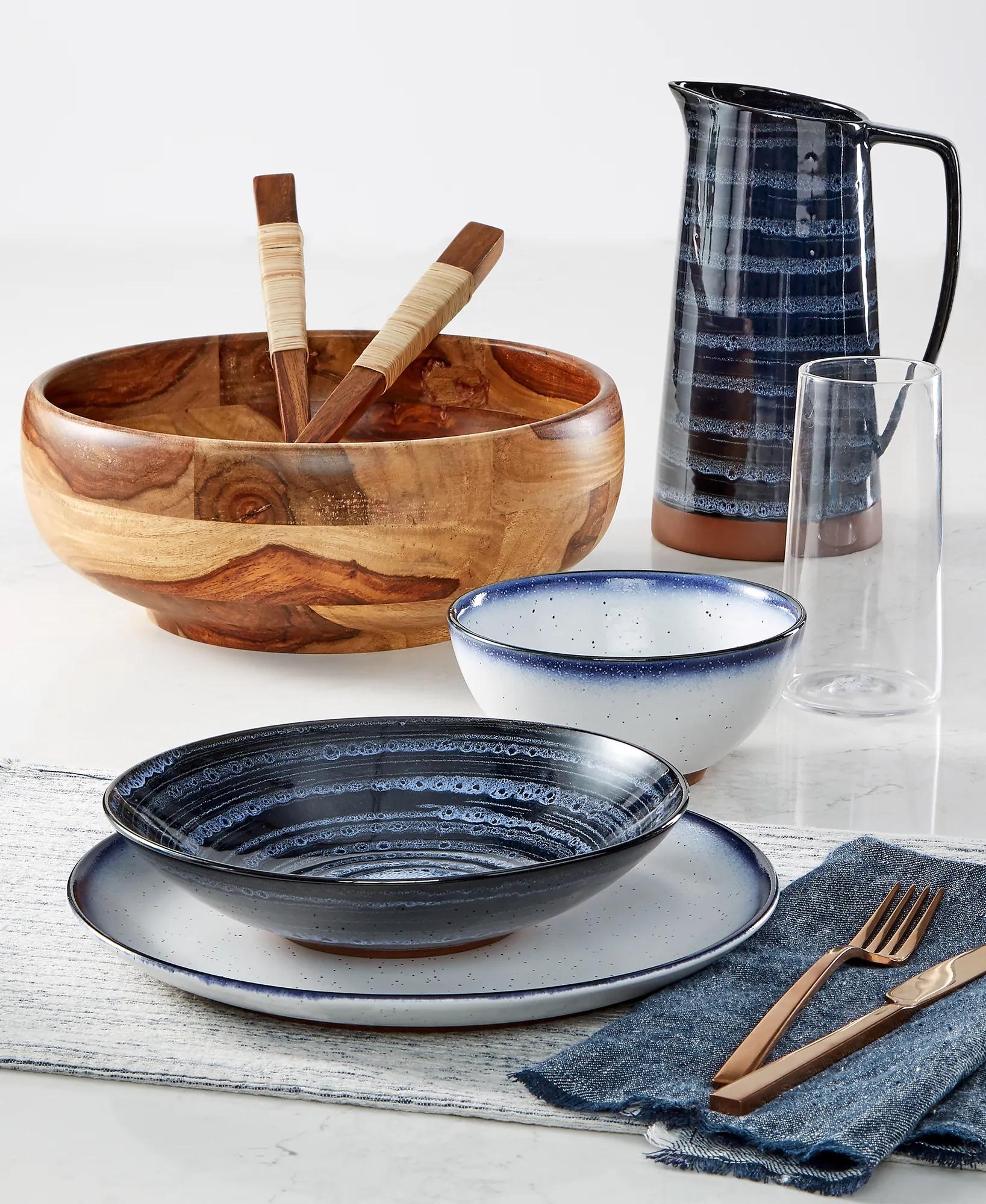 NATURAL SHEESHAM WOOD SALAD SERVERS, image 2