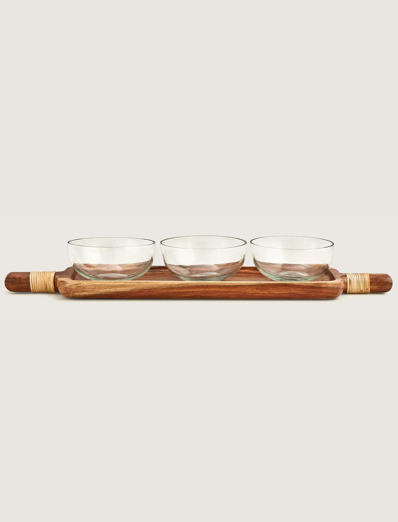 SET OF THREE BOWLS WITH TRAY, image 2