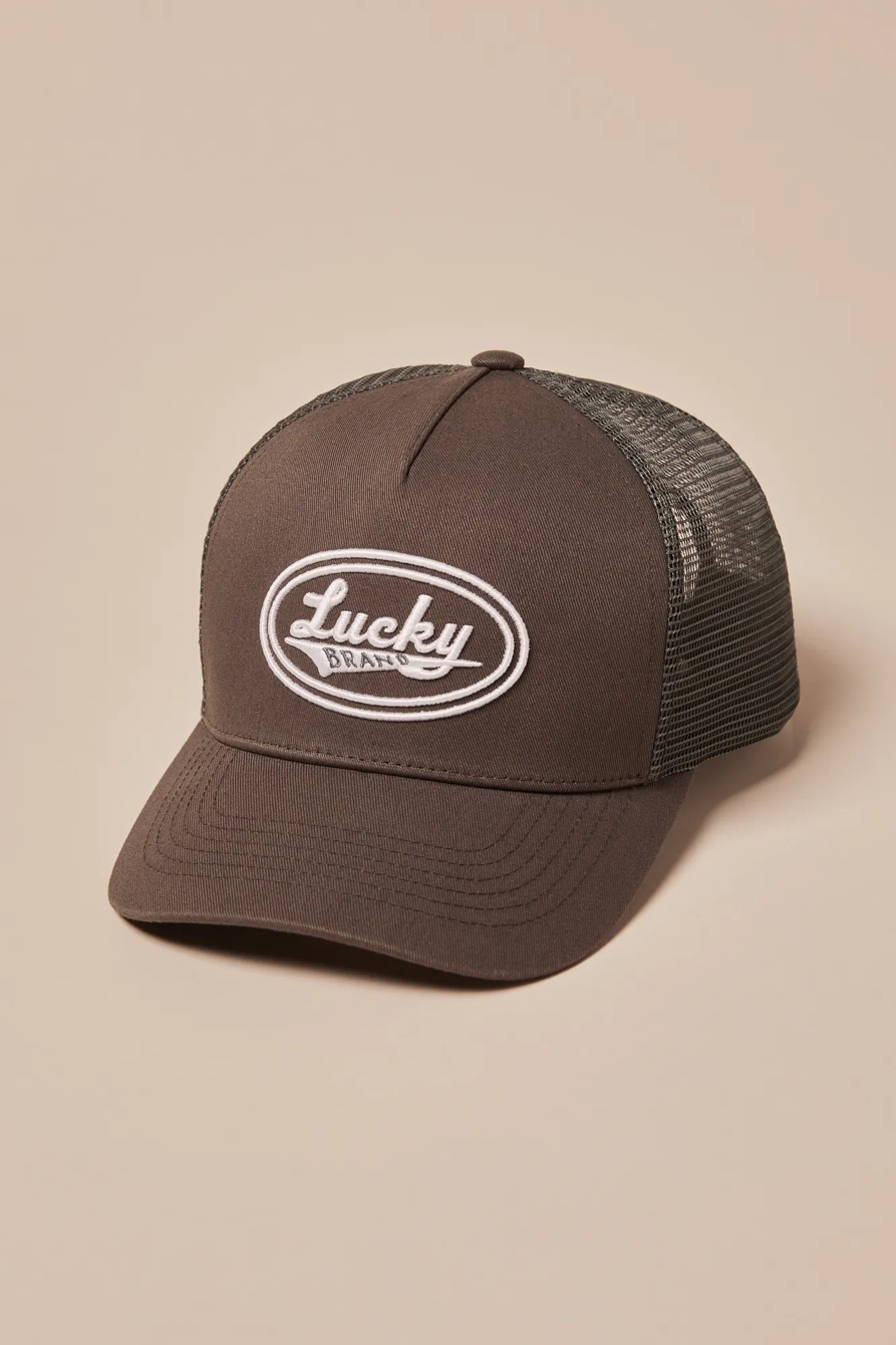 LUCKY VINTAGE EMBROIDERED TRUCKER, image 1