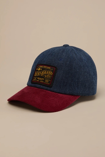 VINTAGE PATCH DENIM AND CORDUROY CAP, image 1
