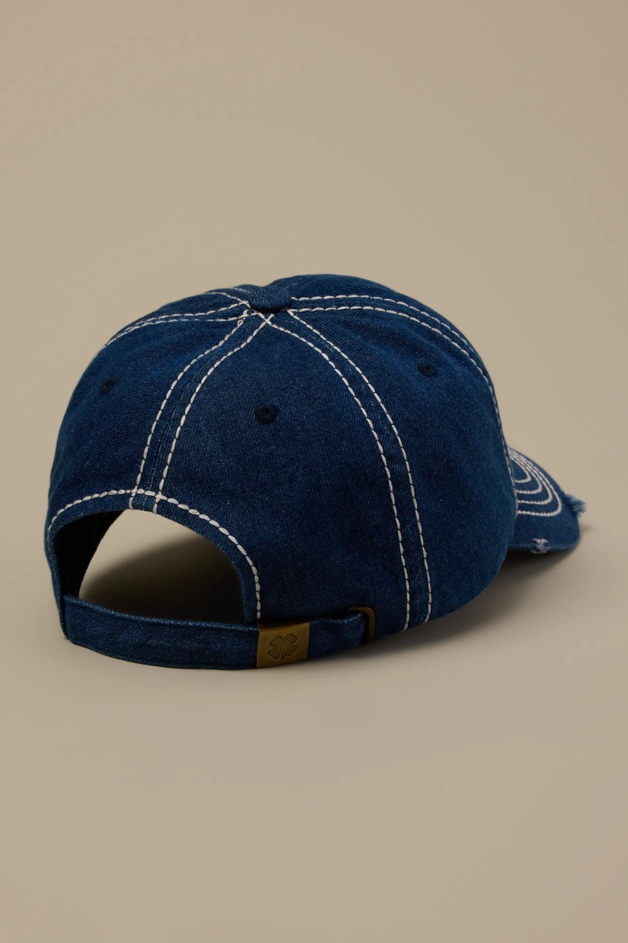 Contrast Stitch Denim Hat, image 3