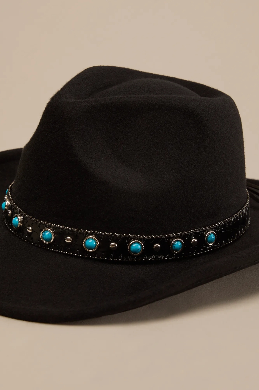 Cowboy Hat with Turq Studded Band, image 2