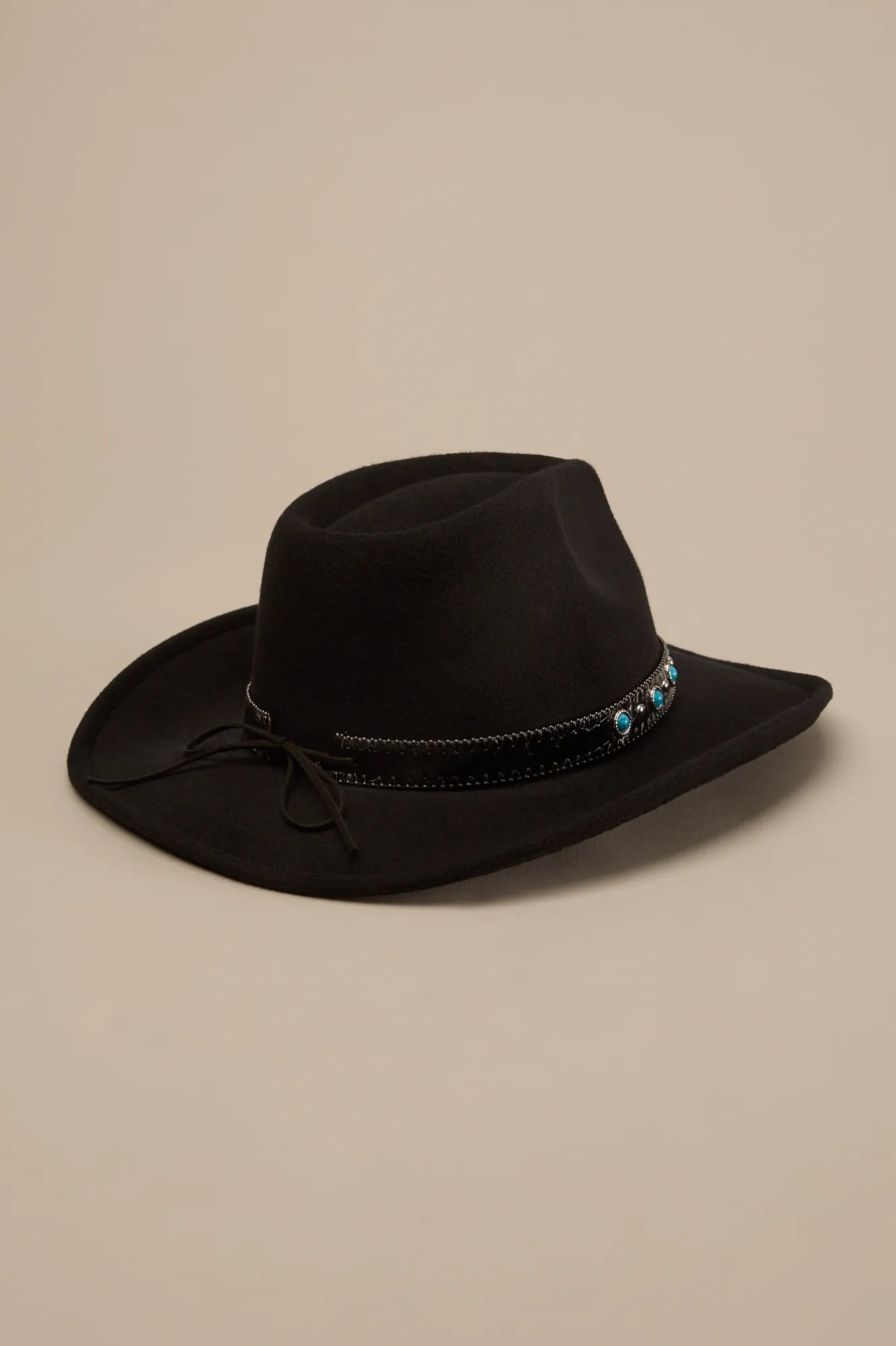 Cowboy Hat with Turq Studded Band, image 3