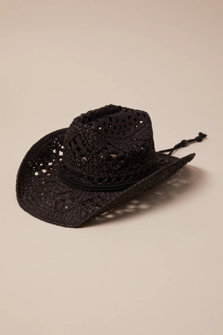 RAFFIA COWBOY STRAP HAT, image 1