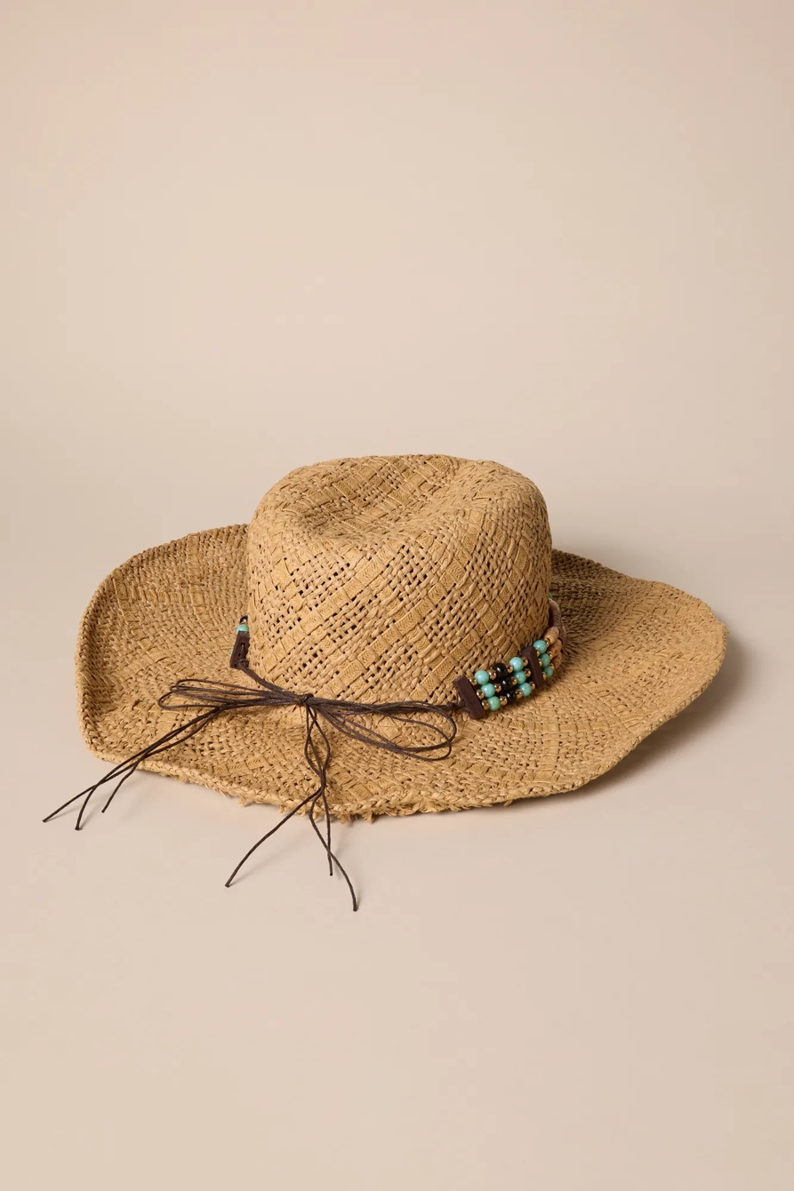 COWBOY HAT WITH TURQUOISE BEADING, image 2