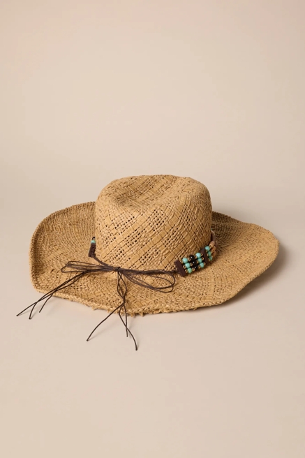 COWBOY HAT WITH TURQUOISE BEADING, image 2