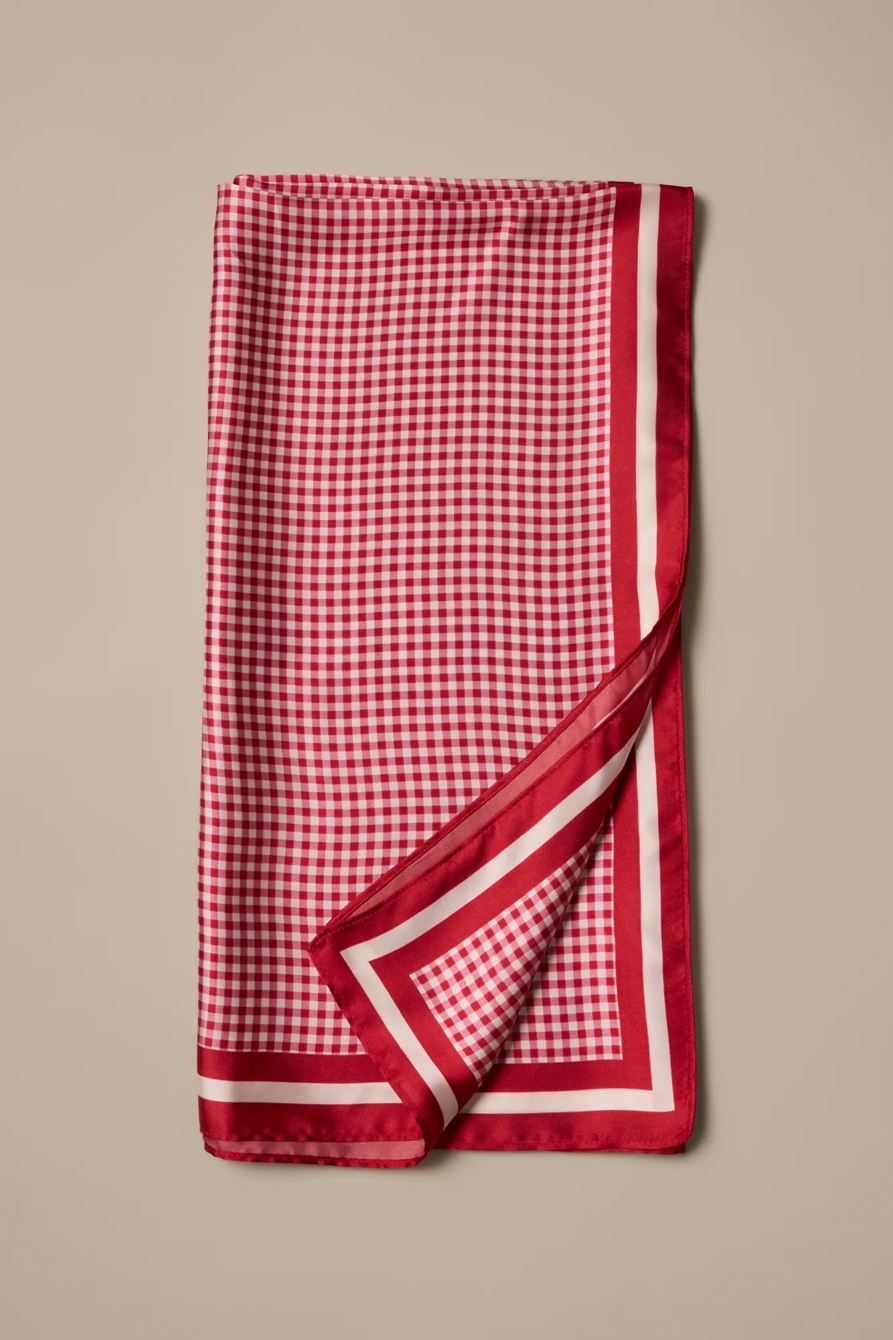 SILKY GINGHAM SCARF, image 2