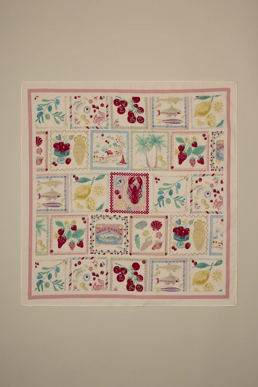 MULTI POSTCARD COTTON BANDANA, image 2