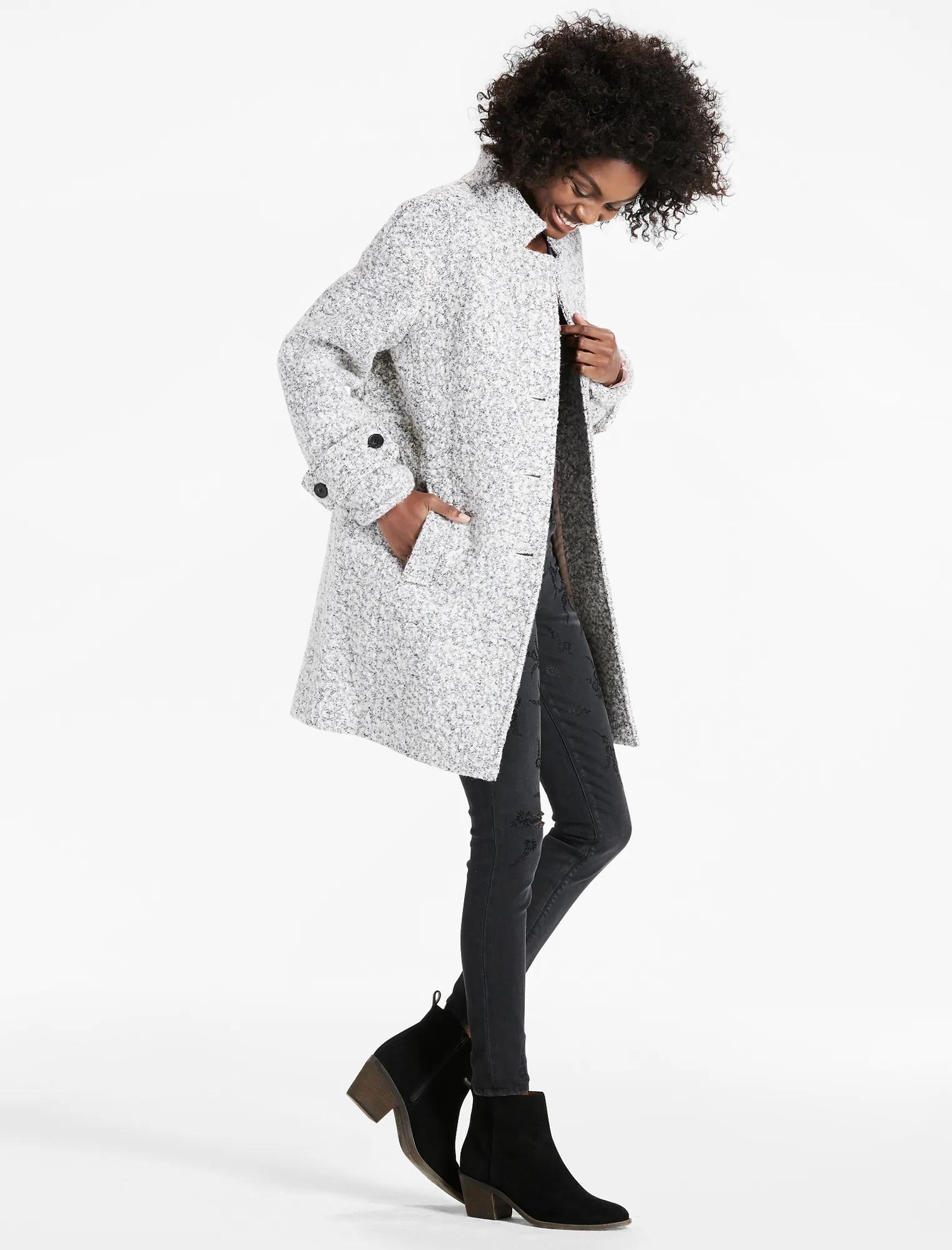 LIGHT GREY WOOL COAT | Lucky Brand