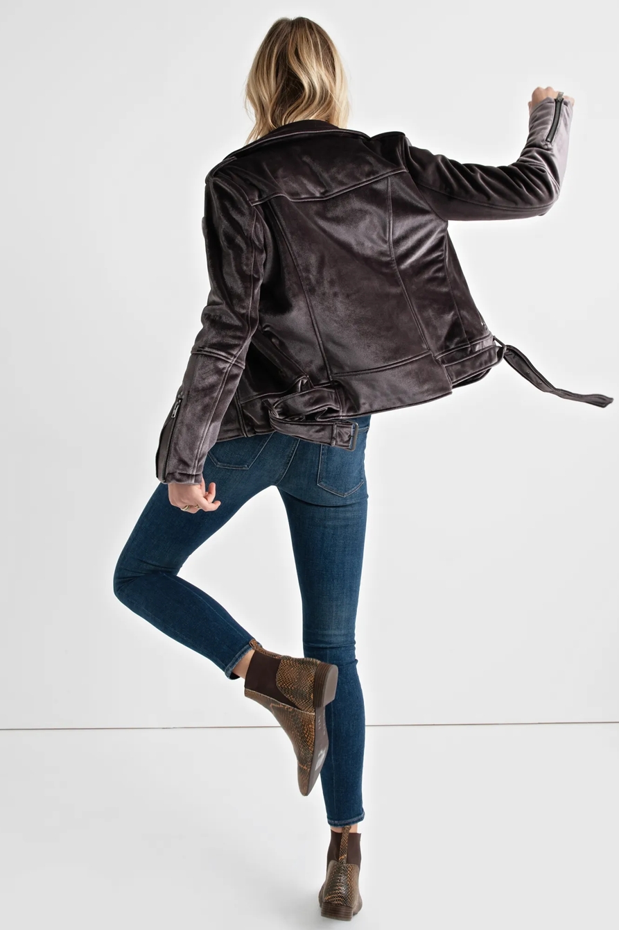 VELVET MOTO JACKET, image 3